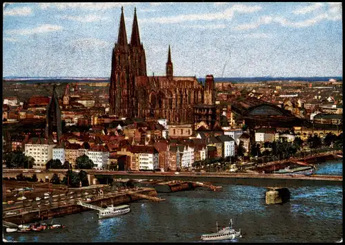 Ansichtskarte Köln Kölner Dom mit Stadt-Panorama 1975
