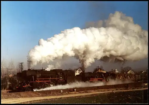 Verkehr Eisenbahn (Railway) Dampf-Lokomotiven bei Sennfeld 1990