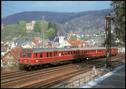 Elektro-Triebwagenzug Deutsche Bundesbahn bei Neckarsteinach 1987