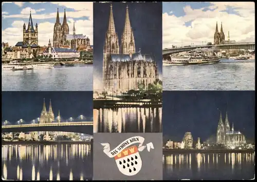 Ansichtskarte Köln Mehrbildkarte u.a. mit Kölner Dom 1960