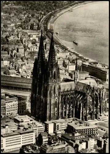 Ansichtskarte Köln Dom - Südseite (Fliegeraufnahme) 1955