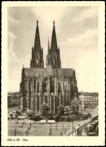 Ansichtskarte Köln Kölner Dom 1956   mit Sonderstempel "Deutscher Katholikentag"