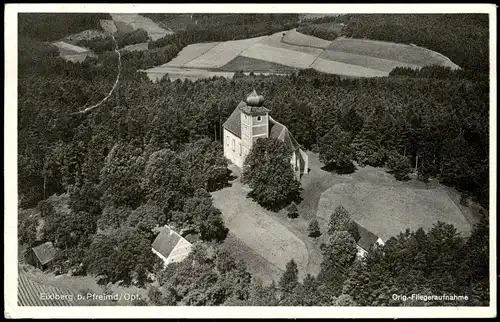 Pfreimd Orig.-Fliegeraufnahme Eixlberg Kapelle v. Flugzeug aus 1958
