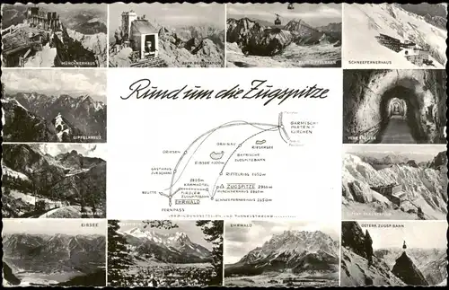 Grainau Mehrbild-AK Rund um die Zugspitze Wettersteingebirge 1960