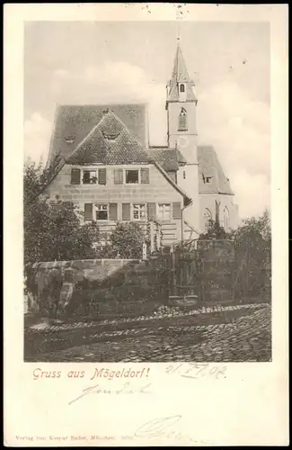 Ansichtskarte Mögeldorf-Nürnberg Straßenpartie 1903