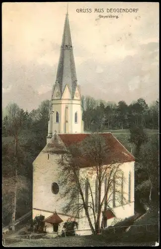 Ansichtskarte Deggendorf Kirche - Geyersberg 1908