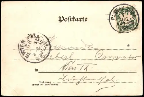 Ansichtskarte Passau Ratskeller - MB - Gastraum 1909