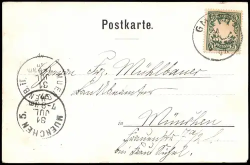 Ansichtskarte Tegernsee (Stadt) 3 Bild: Königin, Stadt, Villa 1897