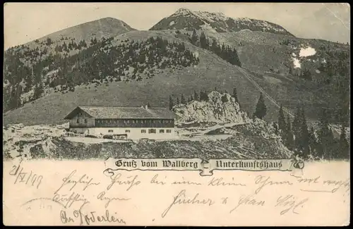 Ansichtskarte Rottach-Egern Wallberg - Unterkunftshaus 1899