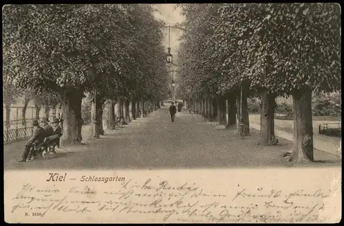 Ansichtskarte Kiel Schloßgarten 1901