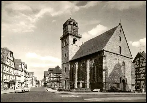 Rotenburg a. d. Fulda Jacobikirche mit Blick in die Breitenstraße 1960