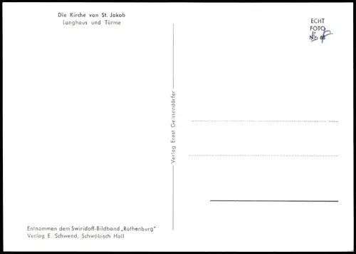 Rothenburg ob der Tauber Kirche von St. Jakob Langhaus und Türme 1960