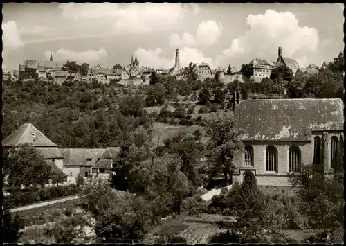Rothenburg ob der Tauber Panorama Blick von der Doppelbrücke 1960