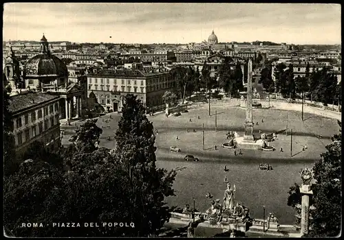 Cartoline Rom Roma PIAZZA DEL POPOLO The Peopl's Square 1930