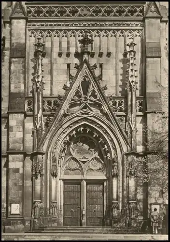 Ansichtskarte Leipzig Thomaskirche Neugotisches Hauptportal 1968