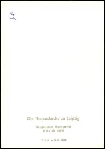 Ansichtskarte Leipzig Thomaskirche Neugotisches Hauptportal 1968