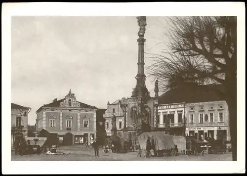 Mährisch Neustadt Uničov Ortsansicht Partie a.d. Mariensäule (Reproansicht) 1980