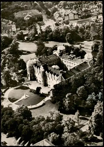 Ansichtskarte Celle Luftaufnahme Partie am Schloß 1958