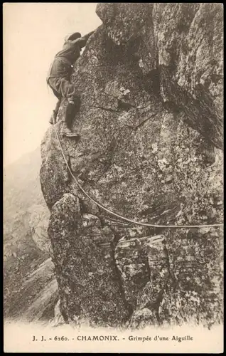 Chamonix-Mont-Blanc Grimpée d'une Aiguille, Bergsteiger, Kletterer 1910