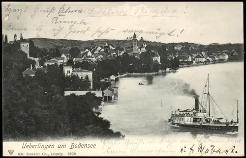 Ansichtskarte Überlingen Stadt, Dampfer - Fotomontage 1906