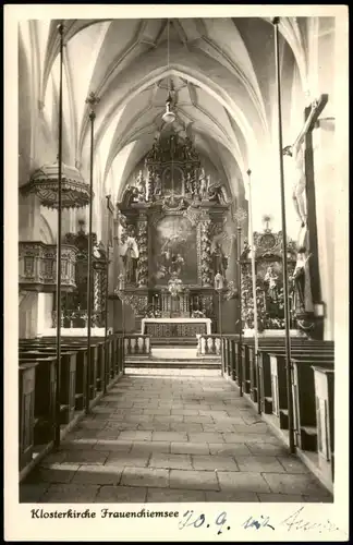 Ansichtskarte Chiemsee Klosterkirche Frauenchiemsee 1960