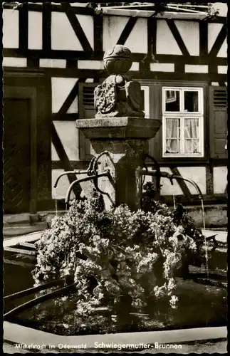 Ansichtskarte Michelstadt Ort im Odenwald Schwiegermutter-Brunnen 1960