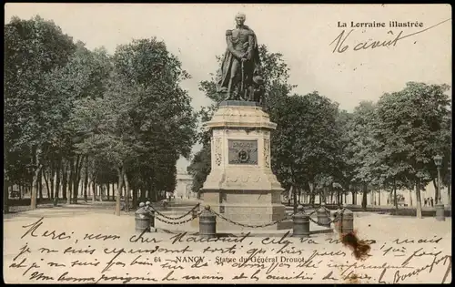CPA Nancy Statue du Général Drouot, Denkmal 1905