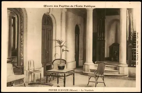 CPA Avize Marne FOYER D'AVIZE (Marne). - Le Vestibule 1930