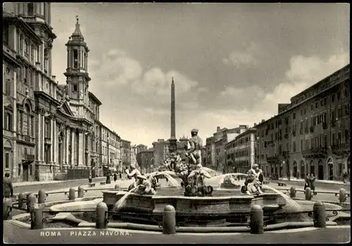 Cartoline Rom Roma Square Navona, Place Navona 1950