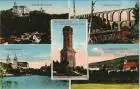 Wechselburg 5 Bild: Schloß Turm Rochlitzer Berg Schloß und Göhrener Brücke 1912