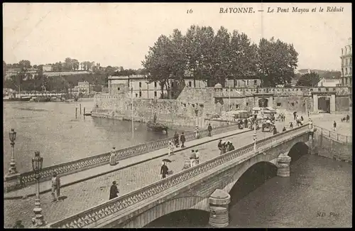 CPA Bayonne Le Pont Mayou et le Réduit, Strassen Brücke 1910