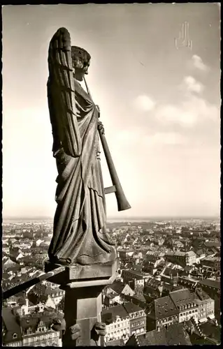 Freiburg im Breisgau Posaunenengel am Münsterturm 1953 #