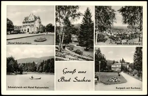 Bad Sachsa Mehrbild-AK Hotel Schützenhaus Kurpark  mit Hotel Katzenstein 1940