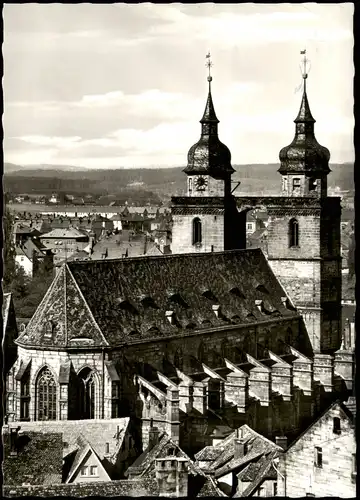 Ansichtskarte Bayreuth Stadtkirche Stadt Teilansicht 1960