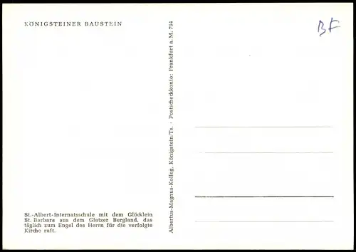 Königstein (Taunus)   mit St.-Albert-Internatsschule u. dem Glöcklein 1960