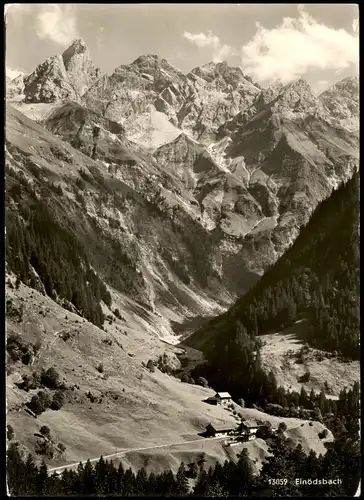 Einödsbach-Oberstdorf (Allgäu) Panorama-Ansicht mit Mädelegabelgruppe 1960