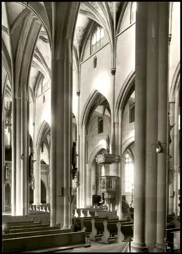 Ansichtskarte Überlingen Durchblick zur Kanzel St. Nikolaus Münster 1960