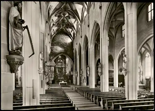 Ansichtskarte Überlingen St. Nikolausmünster Innenansicht 1960