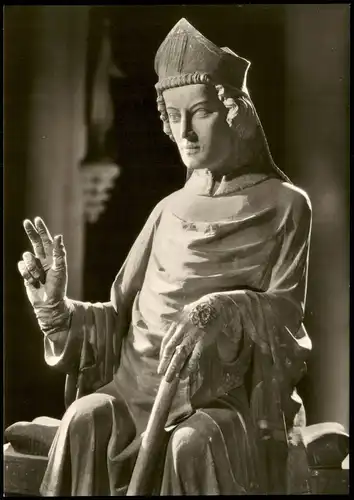 Überlingen Skulptur Motiv-Ansicht von St. Nikolaus (um 1320) 1960