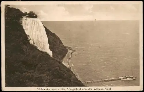 Stubbenkammer-Sassnitz Saßnitz Der Königstuhl v. Wilhelmsblick rotstich 1920