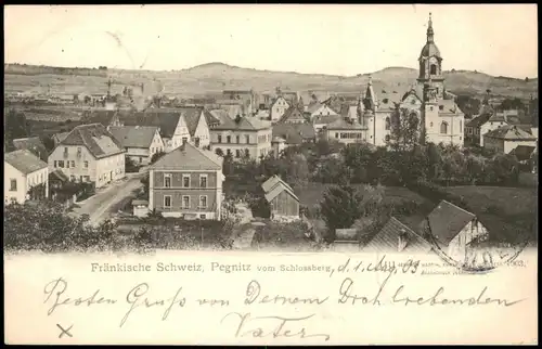 Ansichtskarte Pegnitz (Oberfranken) Panorama-Ansicht vom Schlossberg aus 1903