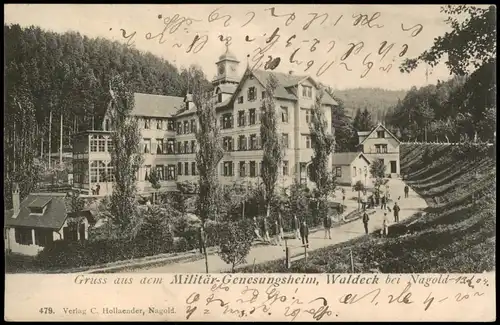 Ansichtskarte Nagold Gruss aus dem Militär-Genesungsheim, Waldeck 1904