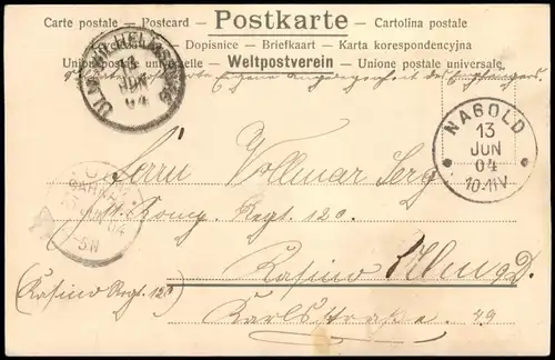 Ansichtskarte Nagold Gruss aus dem Militär-Genesungsheim, Waldeck 1904