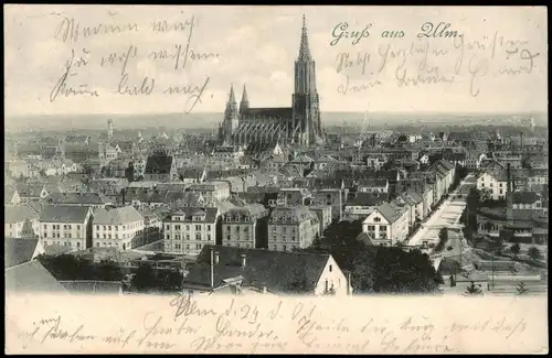 Ansichtskarte Ulm a. d. Donau Stadt - Straßenblick 1901