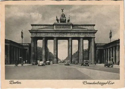 Ansichtskarte Mitte-Berlin Brandenburger Tor - Autos 1938