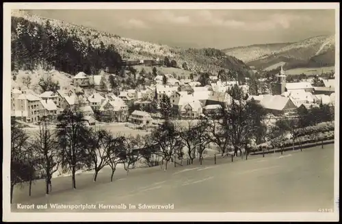 Ansichtskarte Bad Herrenalb Stadt im Winter 1938