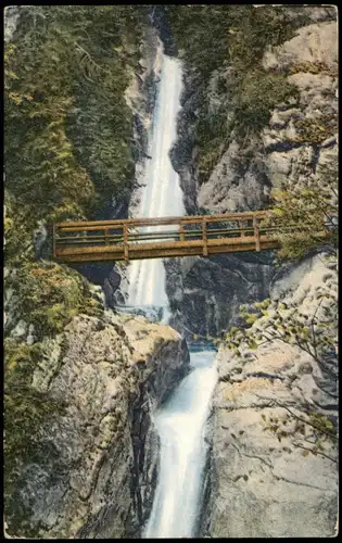 Ansichtskarte Oberaudorf Wasserfall Tatzelwurm 1912