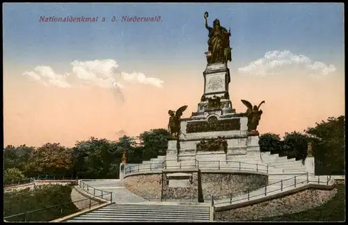 Ansichtskarte Rüdesheim (Rhein) National-Denkmal / Niederwalddenkmal 1913