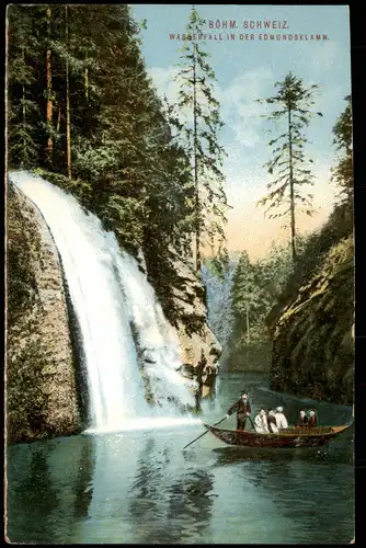 Jonsdorf (CZ) Janov WASSERFALL IN DER EDMUNDSKLAMM BÖHM. SCHWEIZ 1910