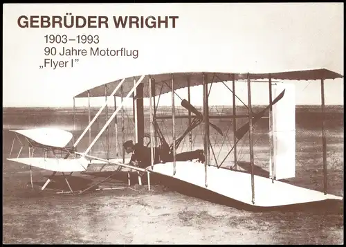 GEBRÜDER WRIGHT 90 Jahre Motorflug Gedenkkarte Friedrichshafen 1993